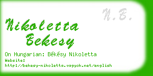 nikoletta bekesy business card