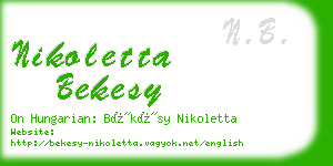 nikoletta bekesy business card